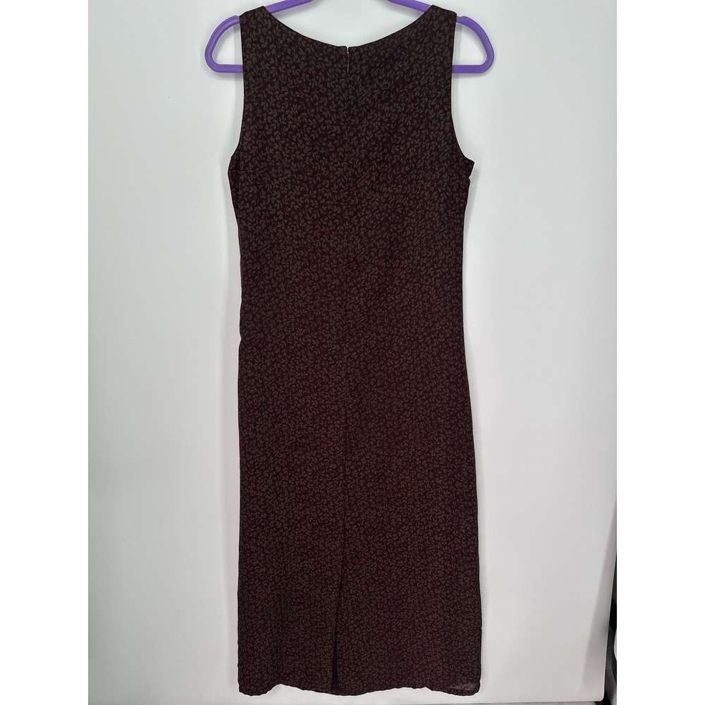 Vintage Old Navy 90s Y2K Floral Maxi Dress Size 8 Burgundy Sleeveless 0313 - Picture 4 of 8
